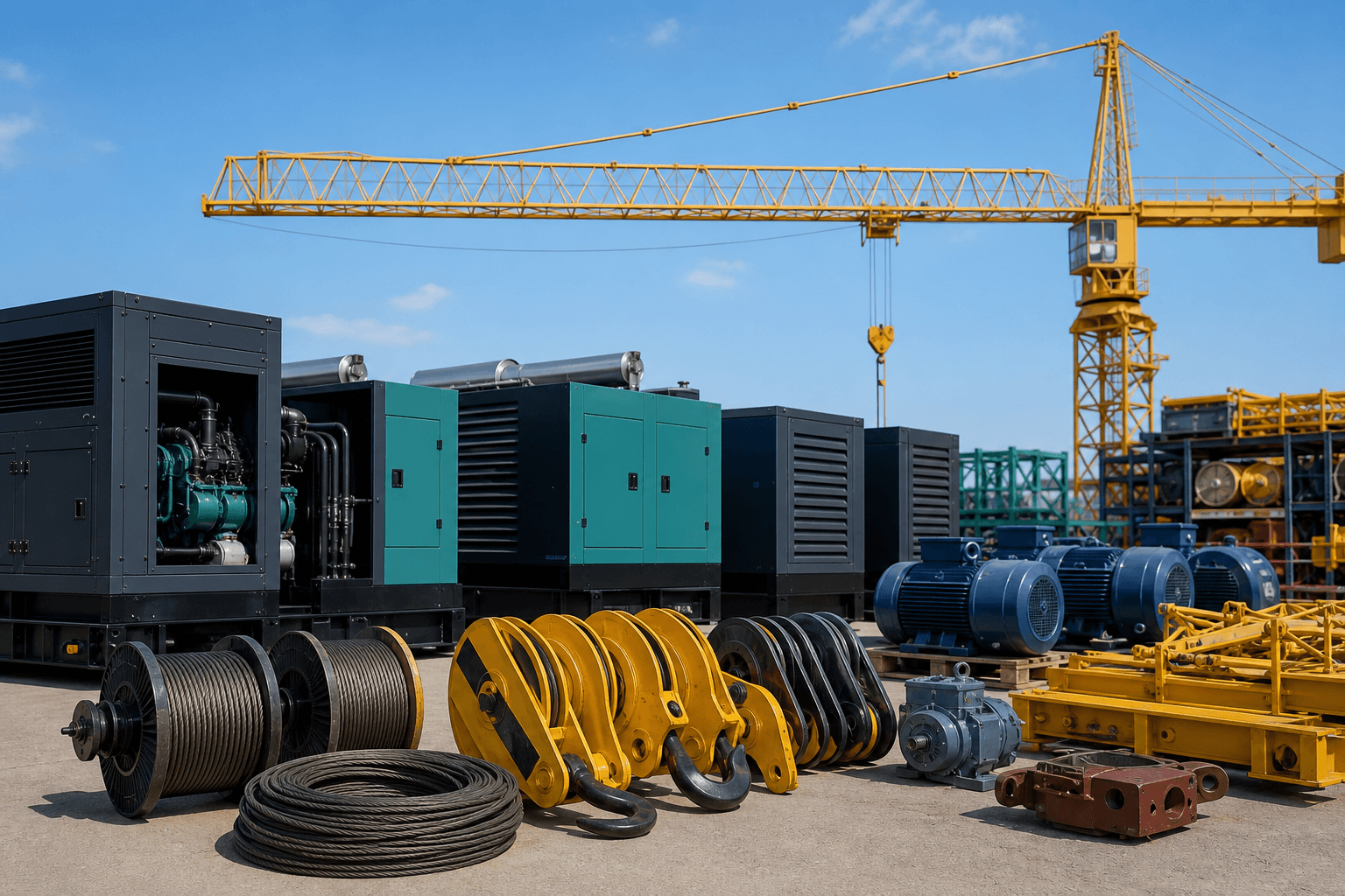 Generator sets and tower crane spare parts supply