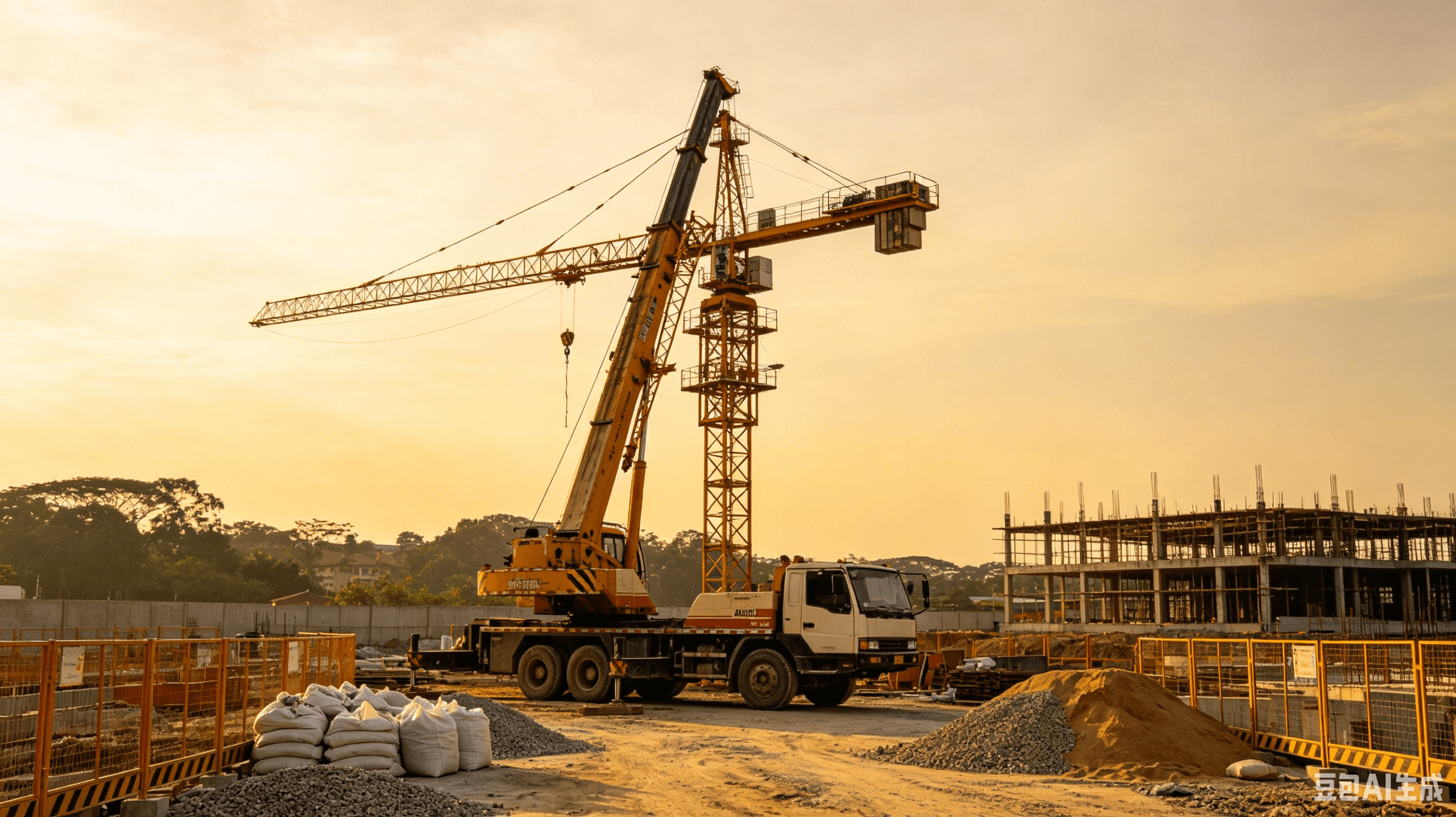 Tower crane project site in Angola Africa