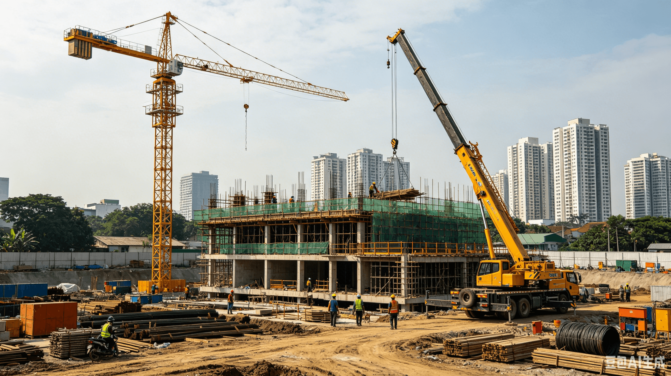 Used tower crane project site in Indonesia