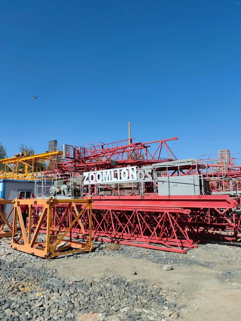 Used tower crane equipment yard with stock inventory