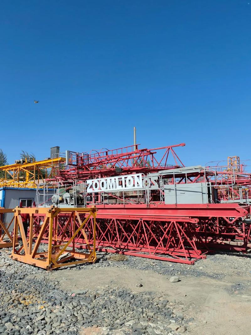 Used tower crane equipment yard with stock inventory